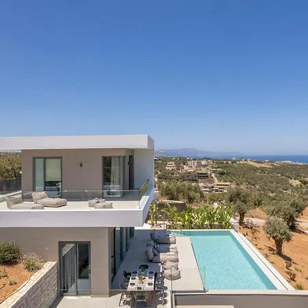 Sky Sea View Heated Pool Villa Chania (Crete)