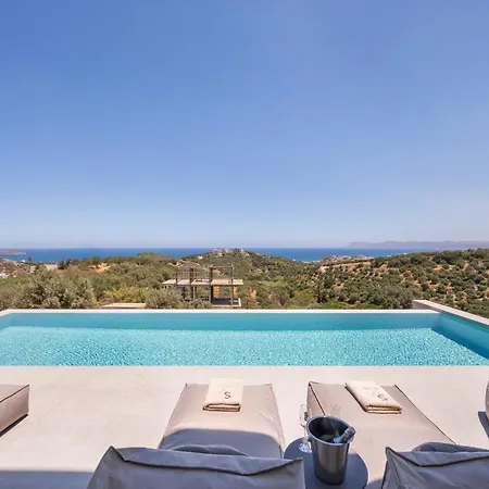 Sky Sea View Heated Pool Villa Chania (Crete)