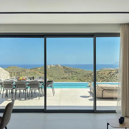 Sky Sea View Heated Pool Villa Chania (Crete)