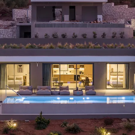 Sky Sea View Heated Pool Villa Chania (Crete)